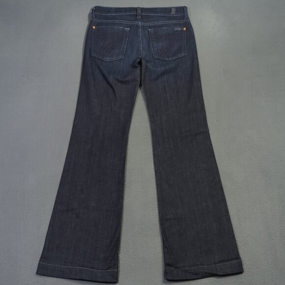 7 For All Mankind Jeans Women's 27 Blue Dojo Wide Leg Flare Denim - Picture 3 of 12